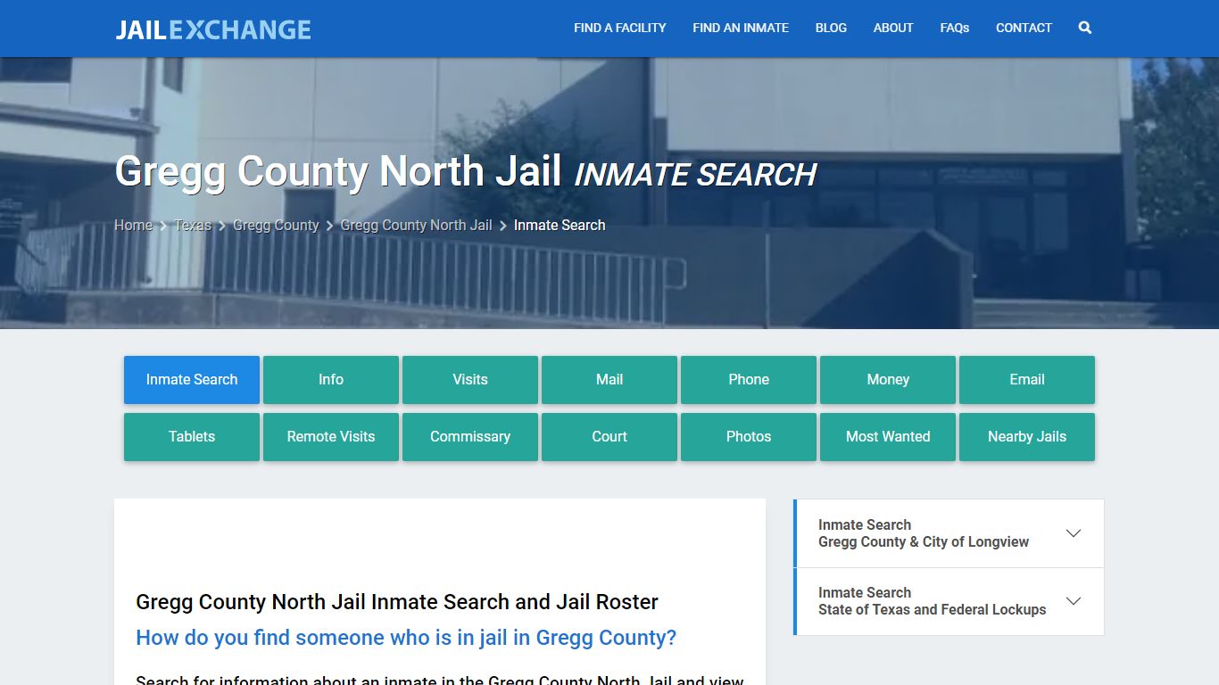 Inmate Search: Roster & Mugshots - Gregg County North Jail, TX